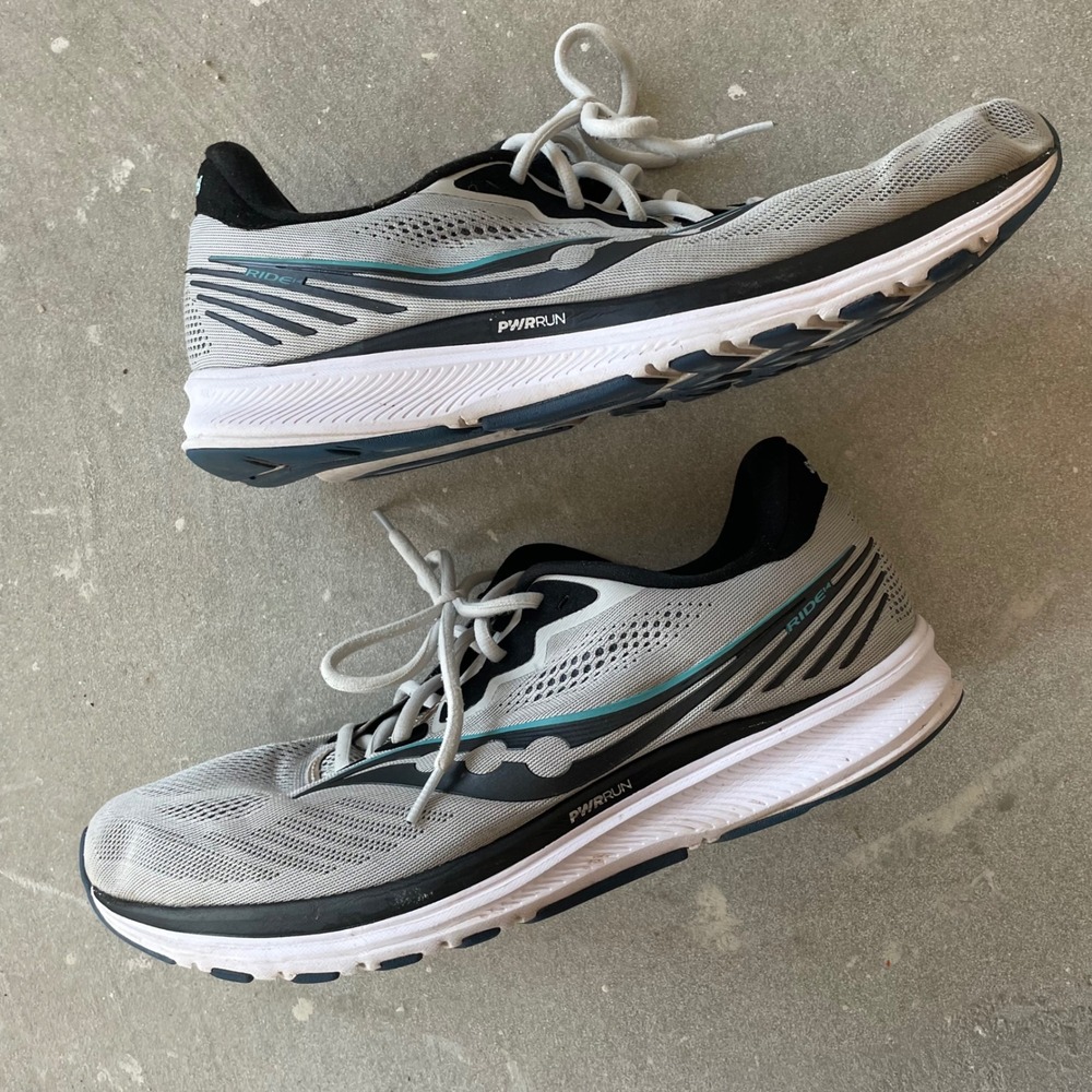 Saucony‎ RIDE 14 mens Size 12.5 Fog Gray S20650-35 athletic sneakers shoes run